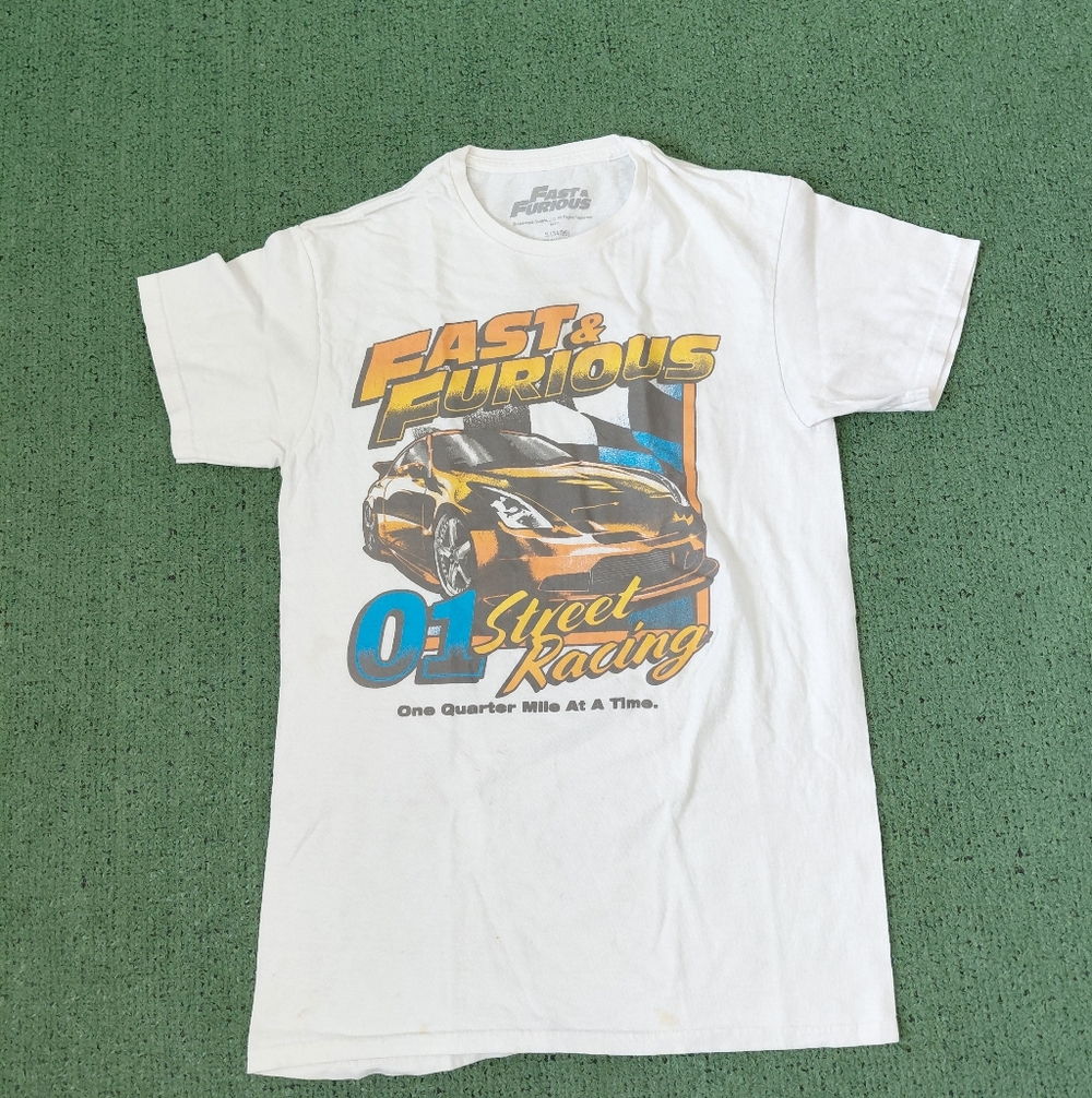 Fast & Furious Street Racing Streetwear Movie White T Shirt Sz Small